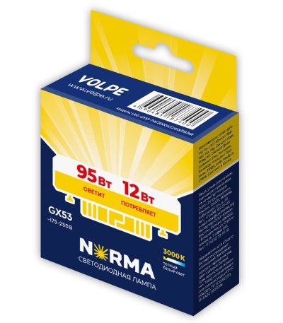 Лампа светодиодная Volpe Norma LED-GX53-12W/3000K/GX53/FR/NR UL-00011429