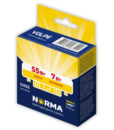 Лампа светодиодная Volpe Norma LED-GX53-7W/3000K/GX53/FR/NR UL-00011423