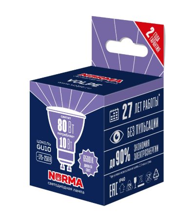 Лампа светодиодная Volpe Norma LED-JCDR-10W/6500K/GU10/NR UL-00011003