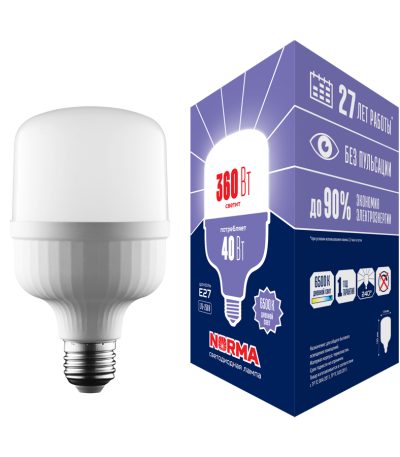 Лампа светодиодная Volpe Norma LED-M80-40W/6500K/E27/FR/NR UL-00006790