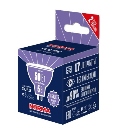 Лампа светодиодная Volpe Norma LED-MR16-5W/6500K/GU5.3/FR/NR UL-00011013