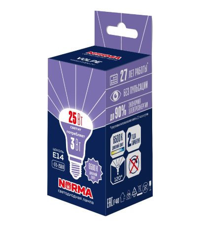 Лампа светодиодная Volpe Norma LED-R39-3W/6500K/E14/FR/NR UL-00010997