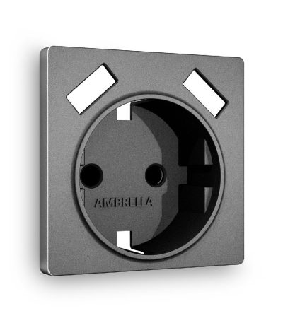 Лицевая панель для розетки с/з со шторками 2USB A+A Ambrella Volt Alfa AP6590