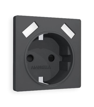 Лицевая панель для розетки с/з со шторками 2USB A+A Ambrella Volt Alfa AP9090