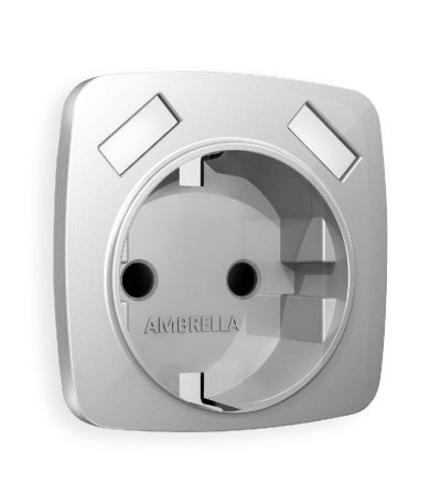 Лицевая панель для розетки с/з со шторками 2USB A+A Ambrella Volt Omega OP4090