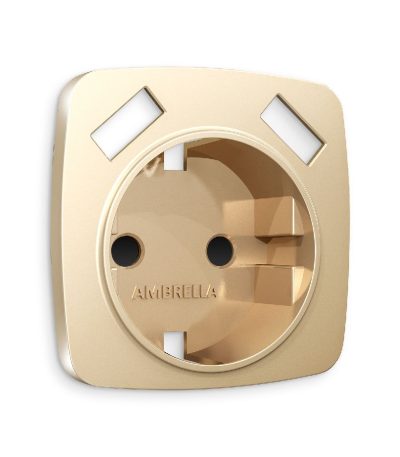 Лицевая панель для розетки с/з со шторками 2USB A+A Ambrella Volt Omega OP6090
