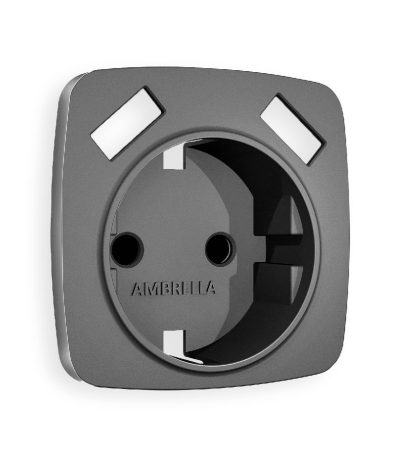 Лицевая панель для розетки с/з со шторками 2USB A+A Ambrella Volt Omega OP6590