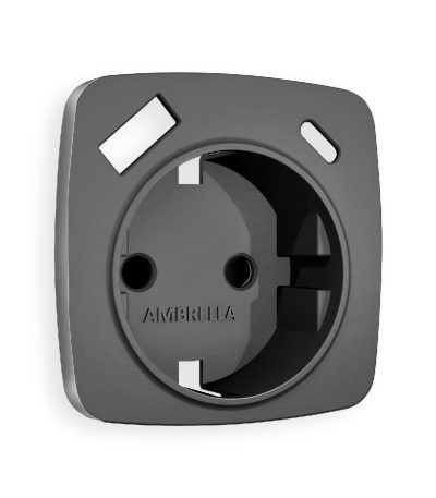 Лицевая панель для розетки с/з со шторками 2USB A+C Ambrella Volt Omega OP6600