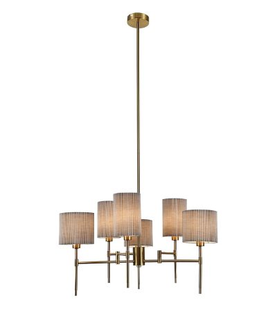 Люстра на штанге Indigo Plisse 13033/6R Brass V000536