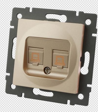 Механизм компьютерной розетки двойной Arlight SCT-MPC2-PL-GD-V (RJ-45, CAT6) 049850