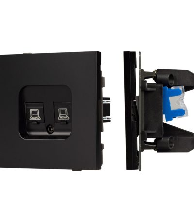 Механизм компьютерной розетки двойной Arlight SCT-TENDO-MPC2-PL-BK (RJ-45, CAT6) 054101