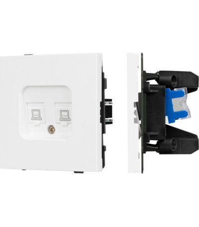 Механизм компьютерной розетки двойной Arlight SCT-TENDO-MPC2-PL-WH (RJ-45, CAT6) 054100