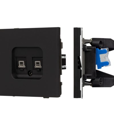 Механизм компьютерной розетки двойной SCT-TENDO-MPC2-SFPL-BK (RJ-45, CAT6) 054595