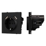 Механизм розетки с USB зарядкой Arlight SCT-NOBE-MUAA-SFPL-BK (230V, 16A) 054289