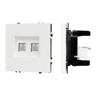Механизм сдвоенной компьютерной розетки Arlight SCT-NOBE-MPC2-SFPL-WH (RJ-45, CAT6) 054312