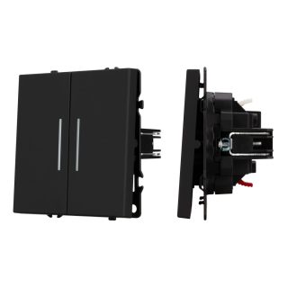 Механизм выключателя двухклавишный непроходной Arlight LED SWT-NOBE-MK02-SFPL-L-BK (230V, 10A) 054264