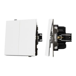 Механизм выключателя двухклавишный непроходной Arlight SWT-TENDO-MK02-PL-WH (230V, 10A) 054058