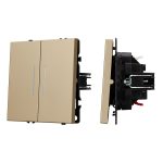 Механизм выключателя двухклавишный проходной Arlight LED SWT-NOBE-MKP2-SFPL-L-GD (230V, 10A) 054268