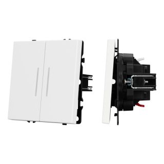 Механизм выключателя двухклавишный проходной Arlight LED SWT-NOBE-MKP2-SFPL-L-WH (230V, 10A) 054240