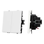 Механизм выключателя двухклавишный проходной Arlight SWT-NOBE-MKP2-SFPL-WH (230V, 10A) 054242