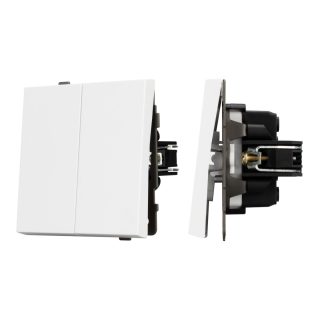 Механизм выключателя двухклавишный проходной Arlight SWT-TENDO-MKP2-PL-WH (230V, 10A) 054066