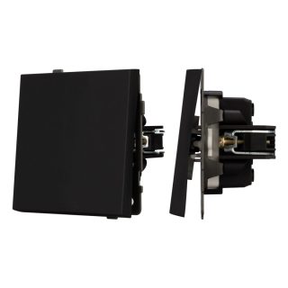 Механизм выключателя одноклавишный проходной Arlight SWT-TENDO-MKP1-SFPL-BK (230V, 10A) 054579