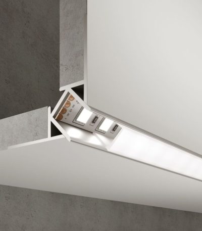 Профиль встраиваемый угловой алюминиевый с экраном Elektrostandard внешний угол LL-2-ALP015 4690389170584