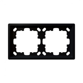 Рамка серия FD 2-постовая, цвет Черный матовый (soft touch) Jasmart FD1002PBM