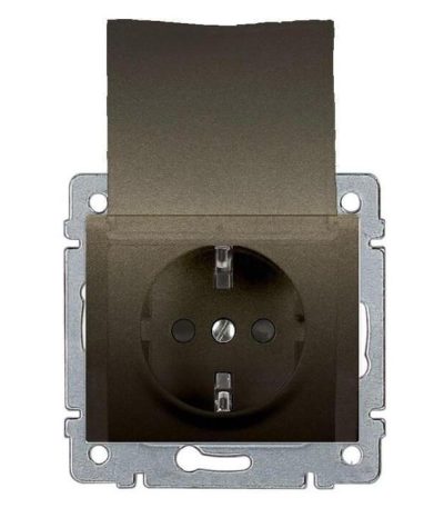 Розетка 2К+3 Legrand Galea Life 16A 250V с/з со шторками крышкой автоматические клеммы темная бронза 771264