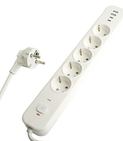 Сетевой фильтр 5-местный с/з и 2 USB-A+2 Type-C 3 Stekker Nova HM21-51-03 50103