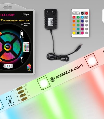 Светодиодная лента Ambrella Light LED Strip 12В 5050 7,2Вт/м RGB 5м IP20 GS2401
