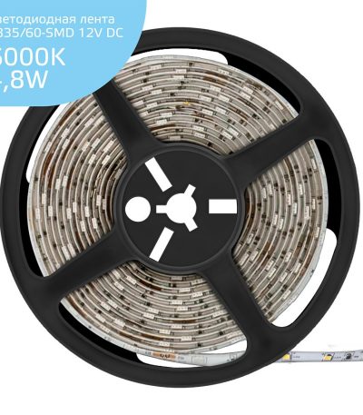 Светодиодная влагозащищенная лента Gauss 4,8W/m 60LED/m 2835SMD холодный белый 5M 356000305