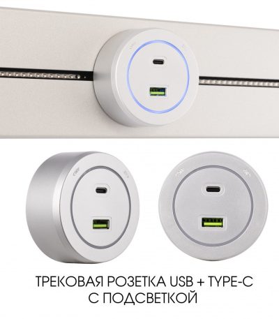 Трековая розетка Arte Milano Am-track-sockets-39 399731TS/USB-Type-C Silver