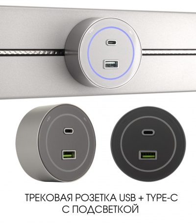 Трековая розетка Arte Milano Am-track-sockets-39 399732TS/USB-Type-C Silver