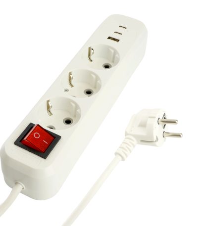 Удлинитель 3-местный с/з с выключателем Stekker Home HM071-31-02 50136