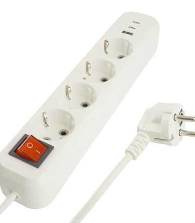 Удлинитель 4-местный с/з с выключателем Stekker Home HM071-41-03 50140