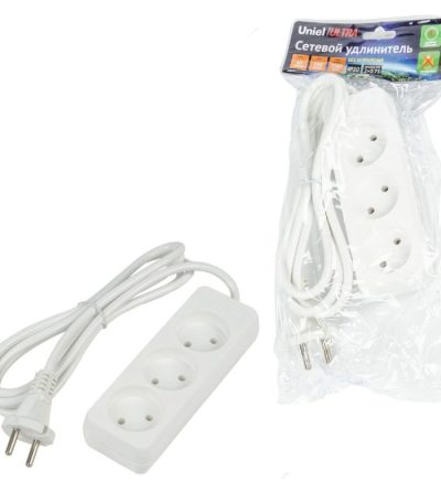 Удлинитель бытовой Uniel Ultra S-CU3-1,5 WHITE UL-00009979