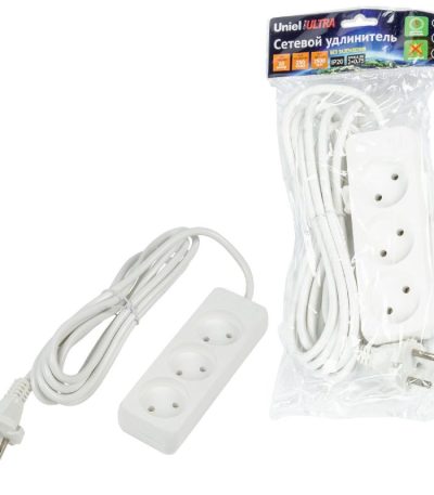 Удлинитель бытовой Uniel Ultra S-CU3-3 WHITE UL-00009982