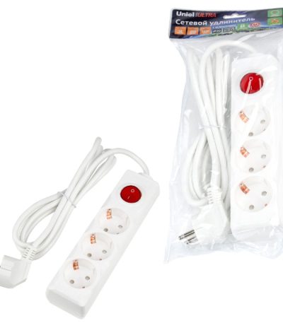 Удлинитель бытовой Uniel Ultra S-GCU3-2B WHITE UL-00010015