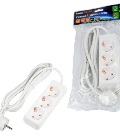 Удлинитель бытовой Uniel Ultra S-GCU3-3 WHITE UL-00010001