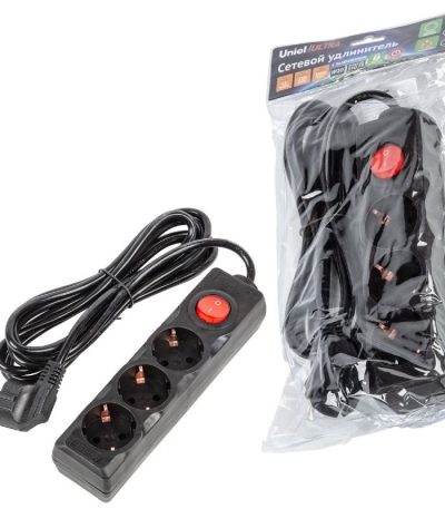 Удлинитель бытовой Uniel Ultra S-GCU3-3B BLACK UL-00010017
