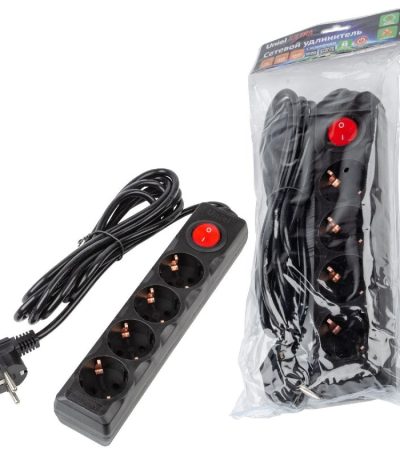 Удлинитель бытовой Uniel Ultra S-GCU4-3B BLACK UL-00010023