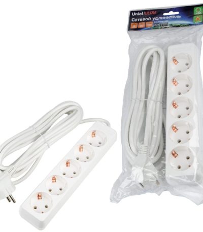 Удлинитель бытовой Uniel Ultra S-GCU5-5 WHITE UL-00010009