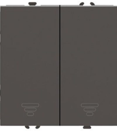 Выключатель 2-клавишный самовозвратный (механизм) Stekker Эмили RSW10-5113-09 антрацит soft touch 50367