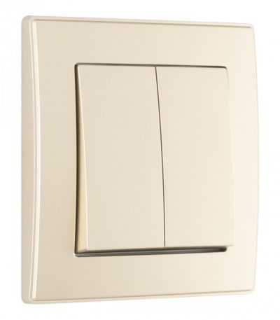 Выключатель двухклавишный Arte Milano SET06-1-30-2 shampan