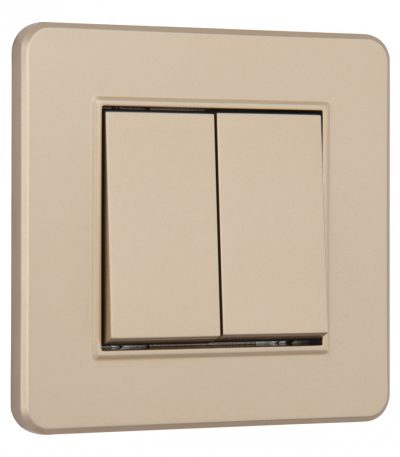 Выключатель двухклавишный Arte Milano SET16-1-30-2 shampan