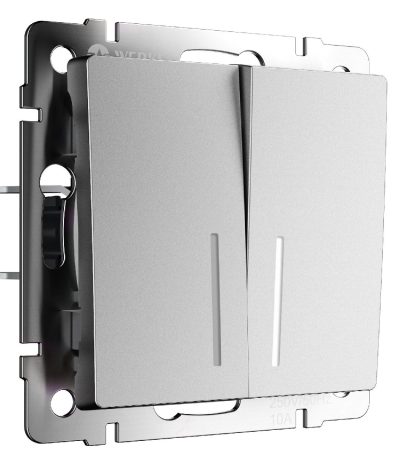 Выключатель двухклавишный проходной с подсветкой Werkel W1122165 4690389195556 a063616