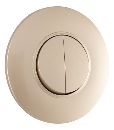 Выключатель круглый двухклавишный с рамкой Arte Milano SET08-1-30-2 shampan