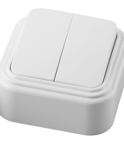 Выключатель Stekker PSW06-22-20 двухклавишный открытой установки 32744