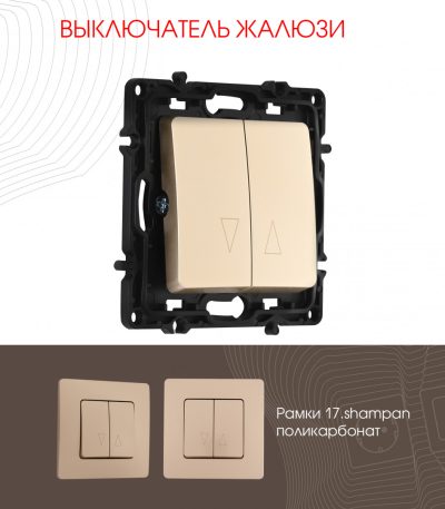 Выключатель жалюзи Arte Milano 217.38-2.shampan
